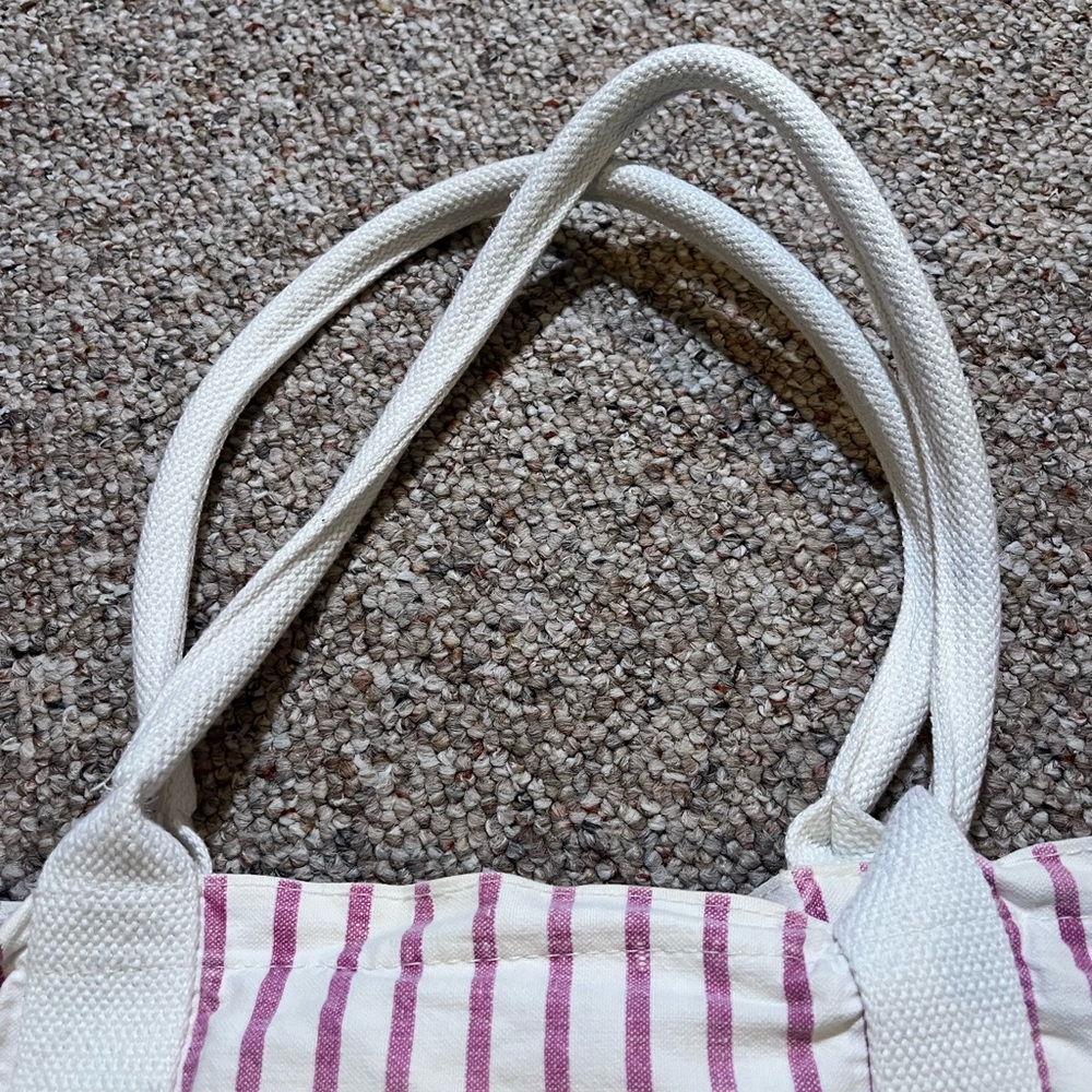 Vintage Nike Pink Striped Canvas Tote Bag - Picture 5 of 9